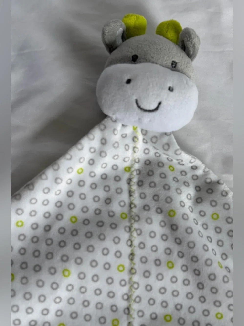 Carters Precious Firsts Giraffe Lovey Security Blanket Rattle Gray Polka Dot 13